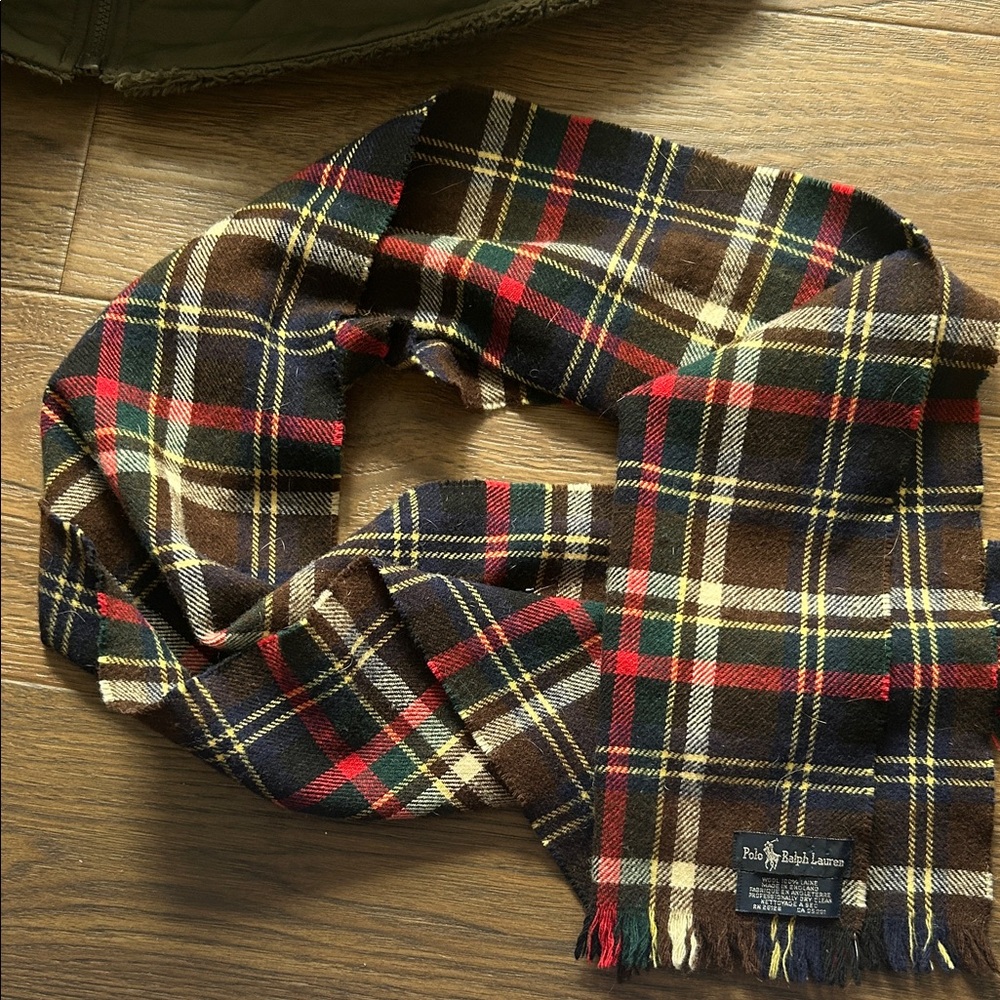 Polo by Ralph Lauren Men's Multicolor Plaid Scarf wool